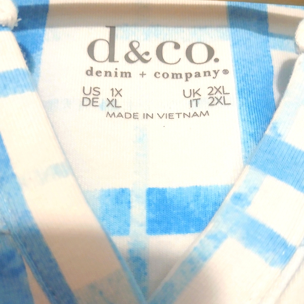 Denim & Co. Women's Blue Plaid Sleeveless Top - Picture 4 of 6